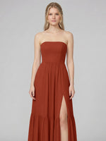 Strapless Bridesmaid Dress with Slit 