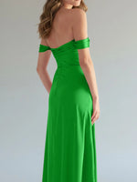 Off-the-Shoulder Slit Bridesmaid Dress 