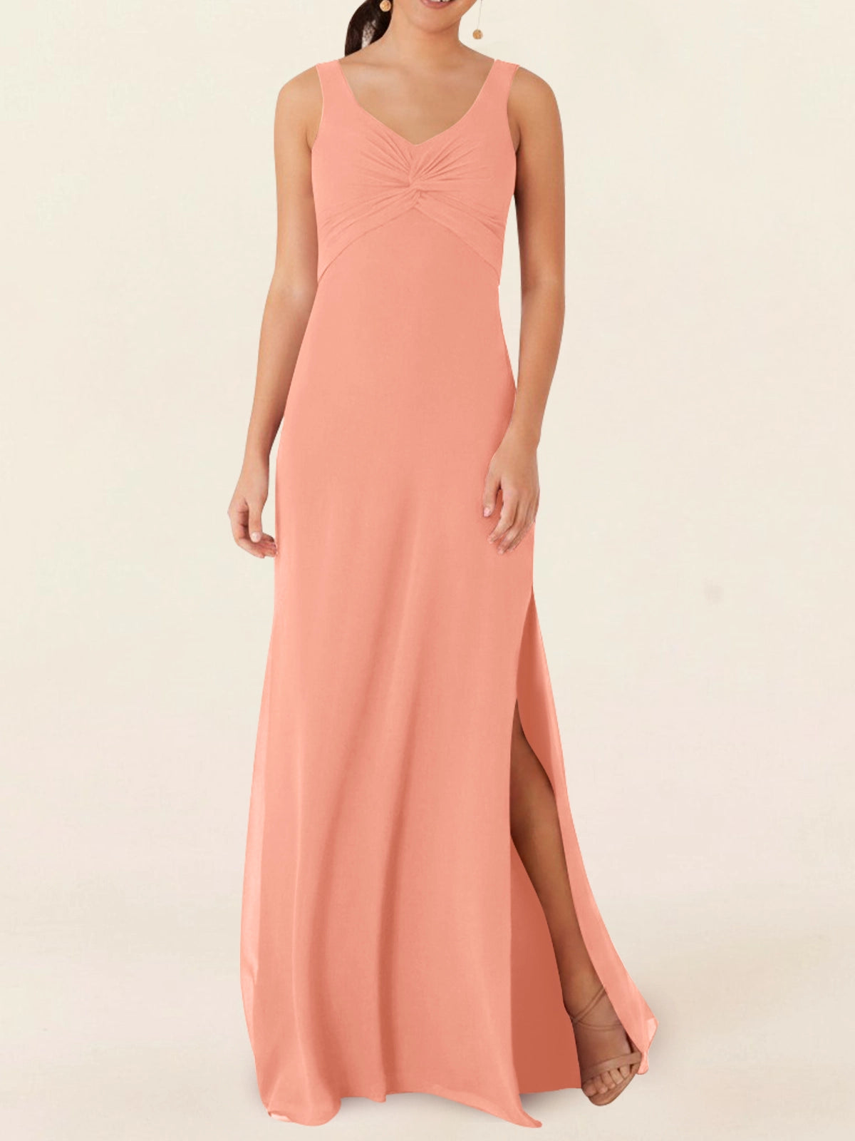 Chiffon Bridesmaid Dress with Slit 