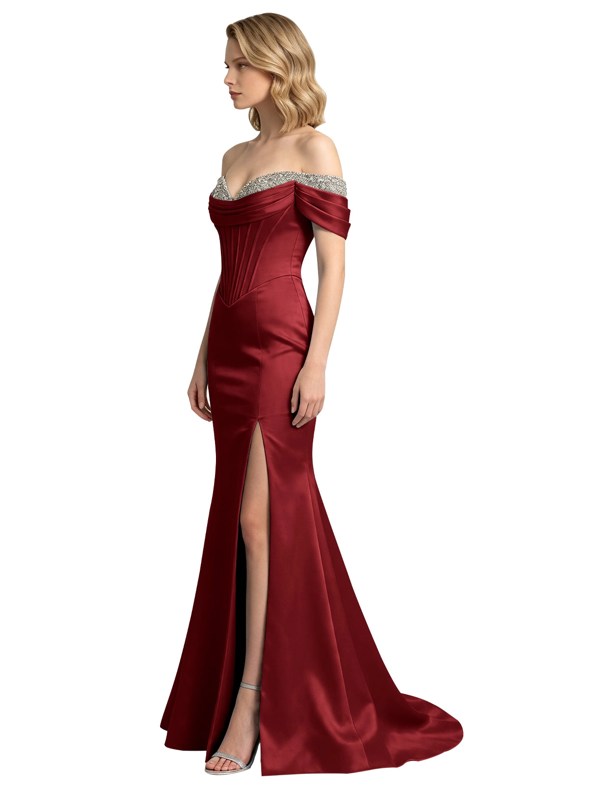 Corset Beaded Trumpet Prom Dress 