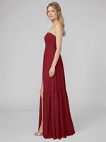 Strapless Bridesmaid Dress with Slit 