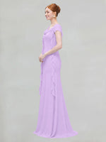 Flowy Ruffle Sheath Bridesmaid Dress 