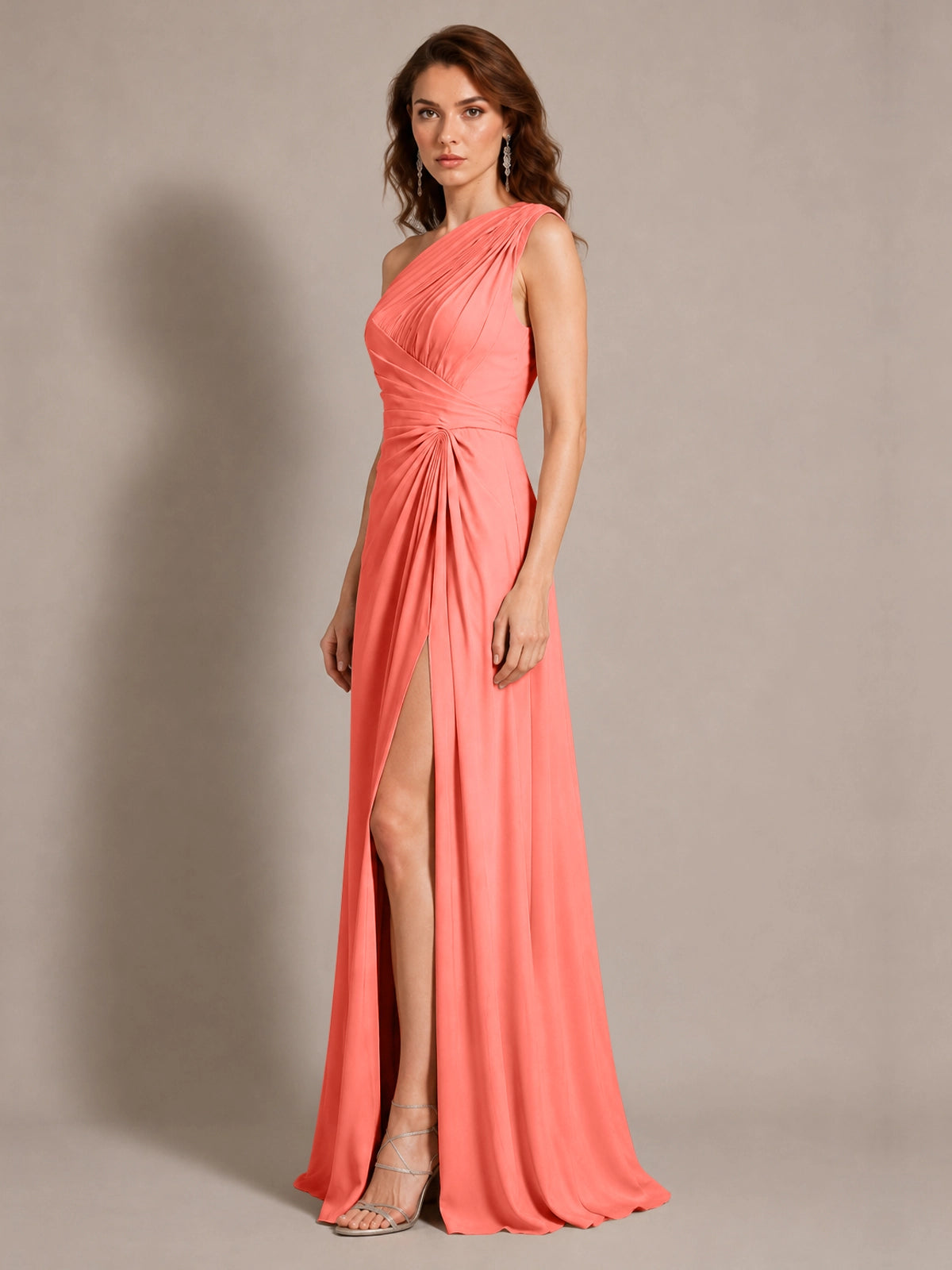 One-Shoulder Prom Dress with Slit