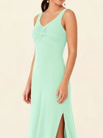 Chiffon Bridesmaid Dress with Slit 