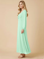 A-line Bridesmaid Dress with Long Sleeves 