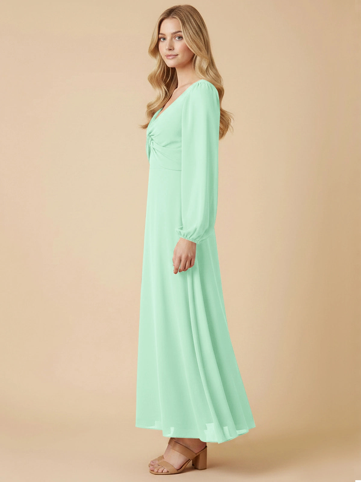 A-line Bridesmaid Dress with Long Sleeves 