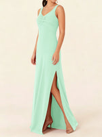 Chiffon Bridesmaid Dress with Slit 