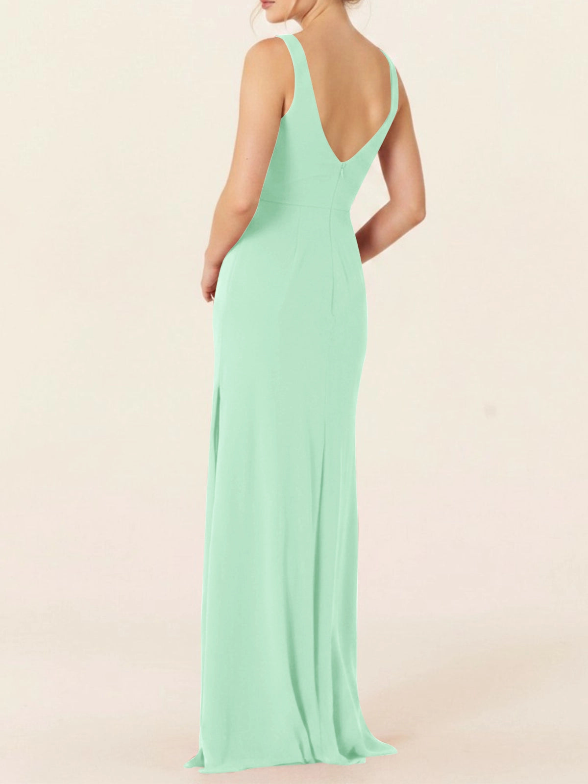Chiffon Bridesmaid Dress with Slit 
