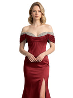 Corset Beaded Trumpet Prom Dress 