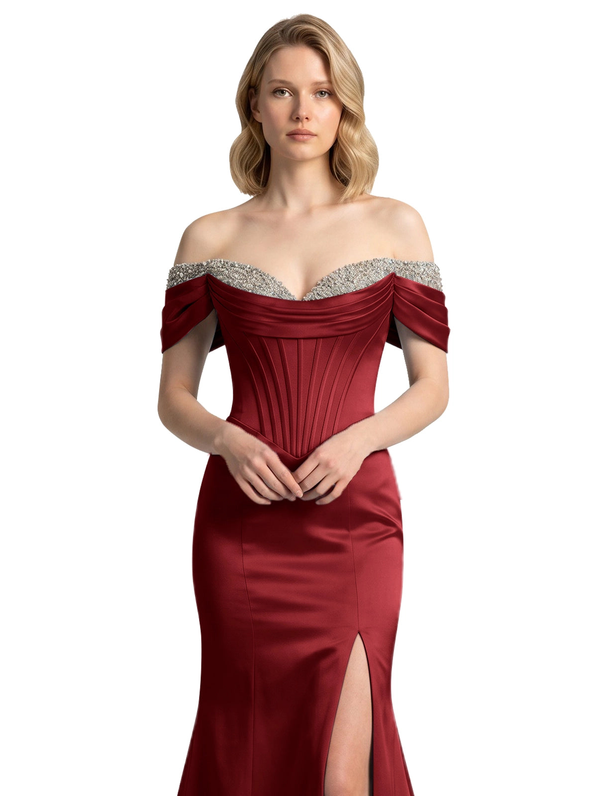 Corset Beaded Trumpet Prom Dress 