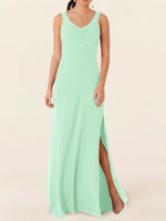 Chiffon Bridesmaid Dress with Slit 