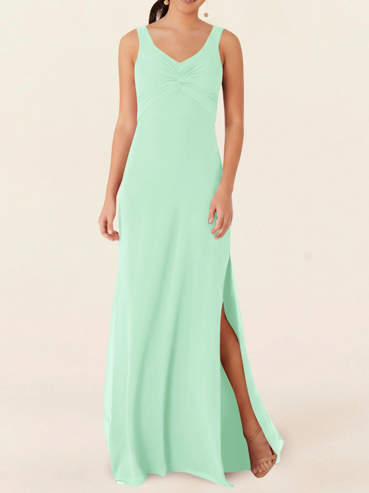 Chiffon Bridesmaid Dress with Slit 