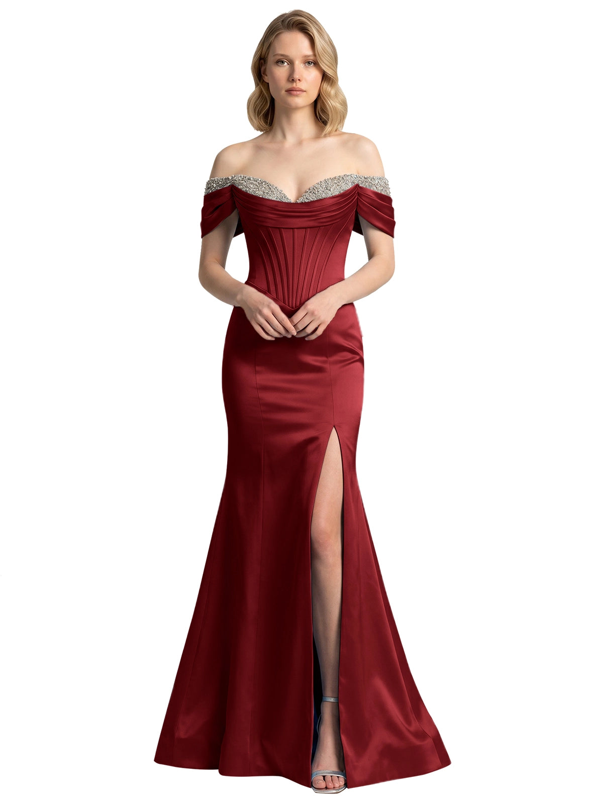Corset Beaded Trumpet Prom Dress 