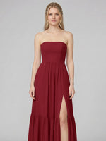 Strapless Bridesmaid Dress with Slit 