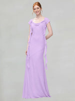 Flowy Ruffle Sheath Bridesmaid Dress 