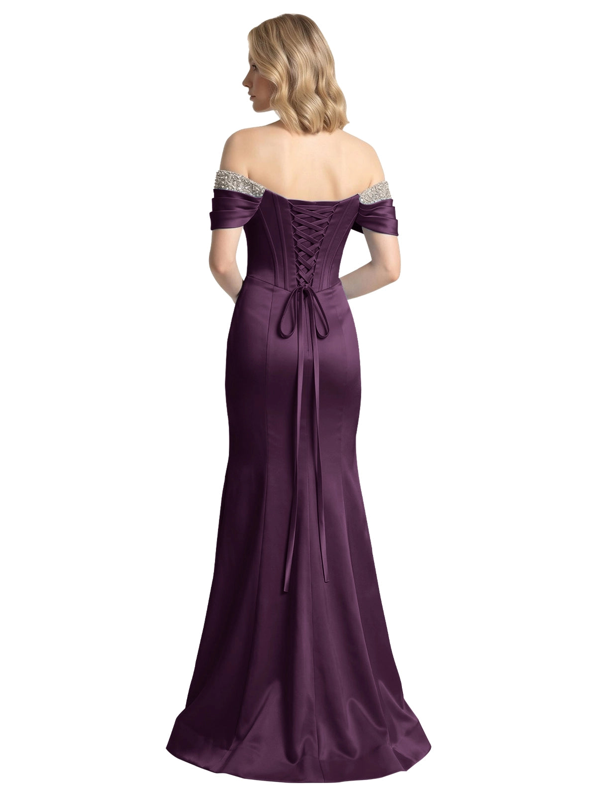Corset Beaded Trumpet Prom Dress 