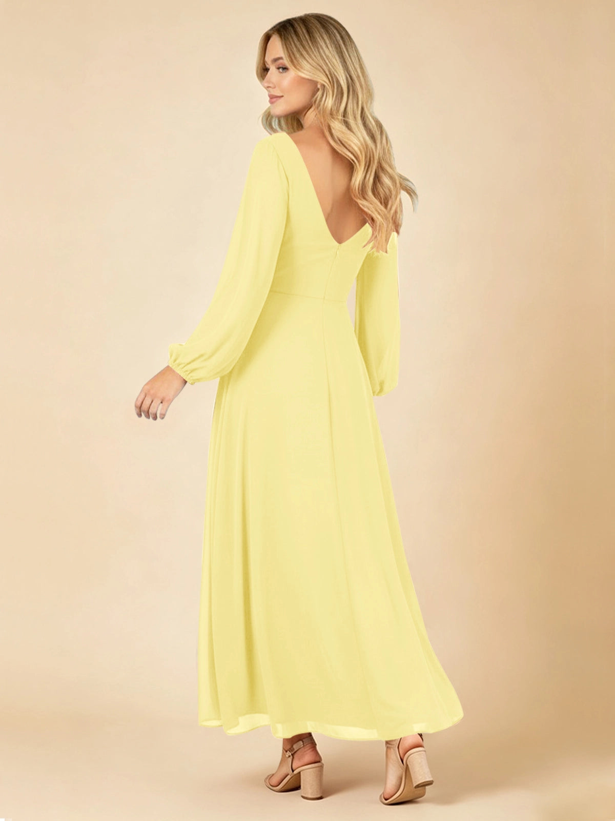 A-line Bridesmaid Dress with Long Sleeves 