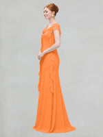 Flowy Ruffle Sheath Bridesmaid Dress 