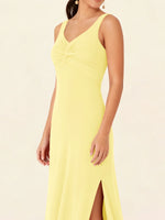 Chiffon Bridesmaid Dress with Slit 