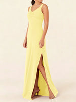 Chiffon Bridesmaid Dress with Slit 