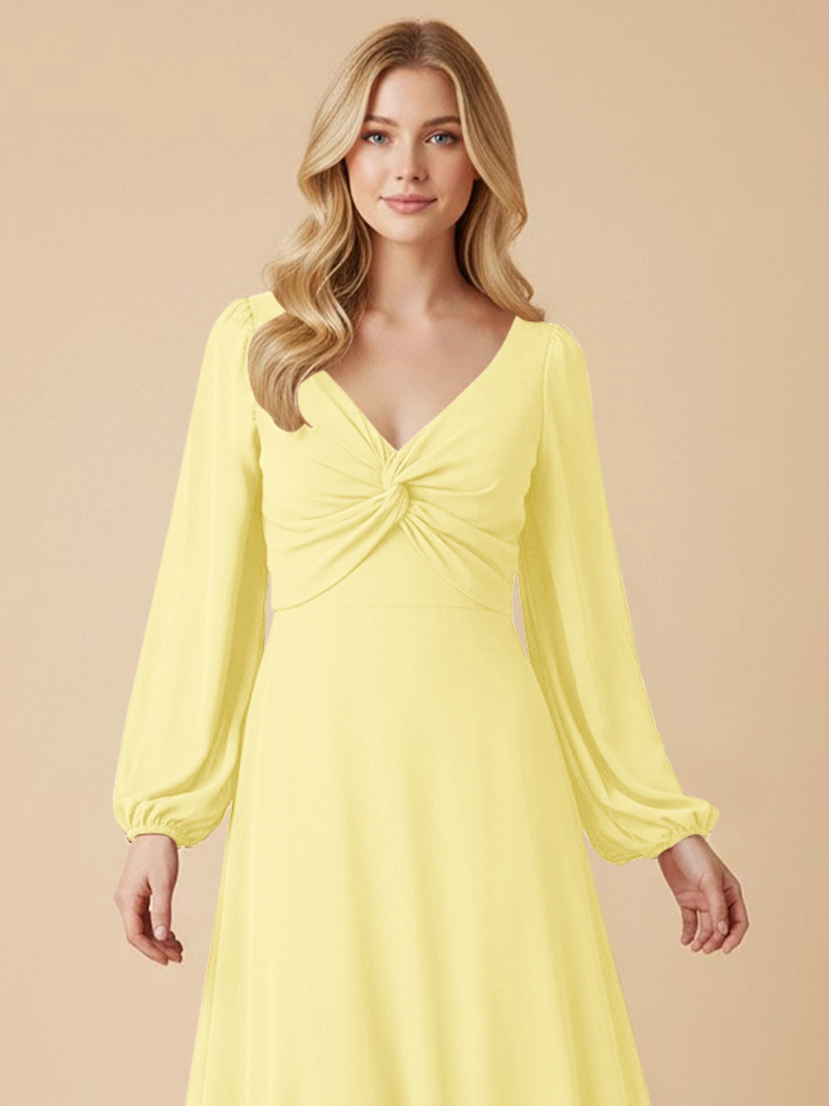 A-line Bridesmaid Dress with Long Sleeves 