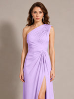 One-Shoulder Prom Dress with Slit