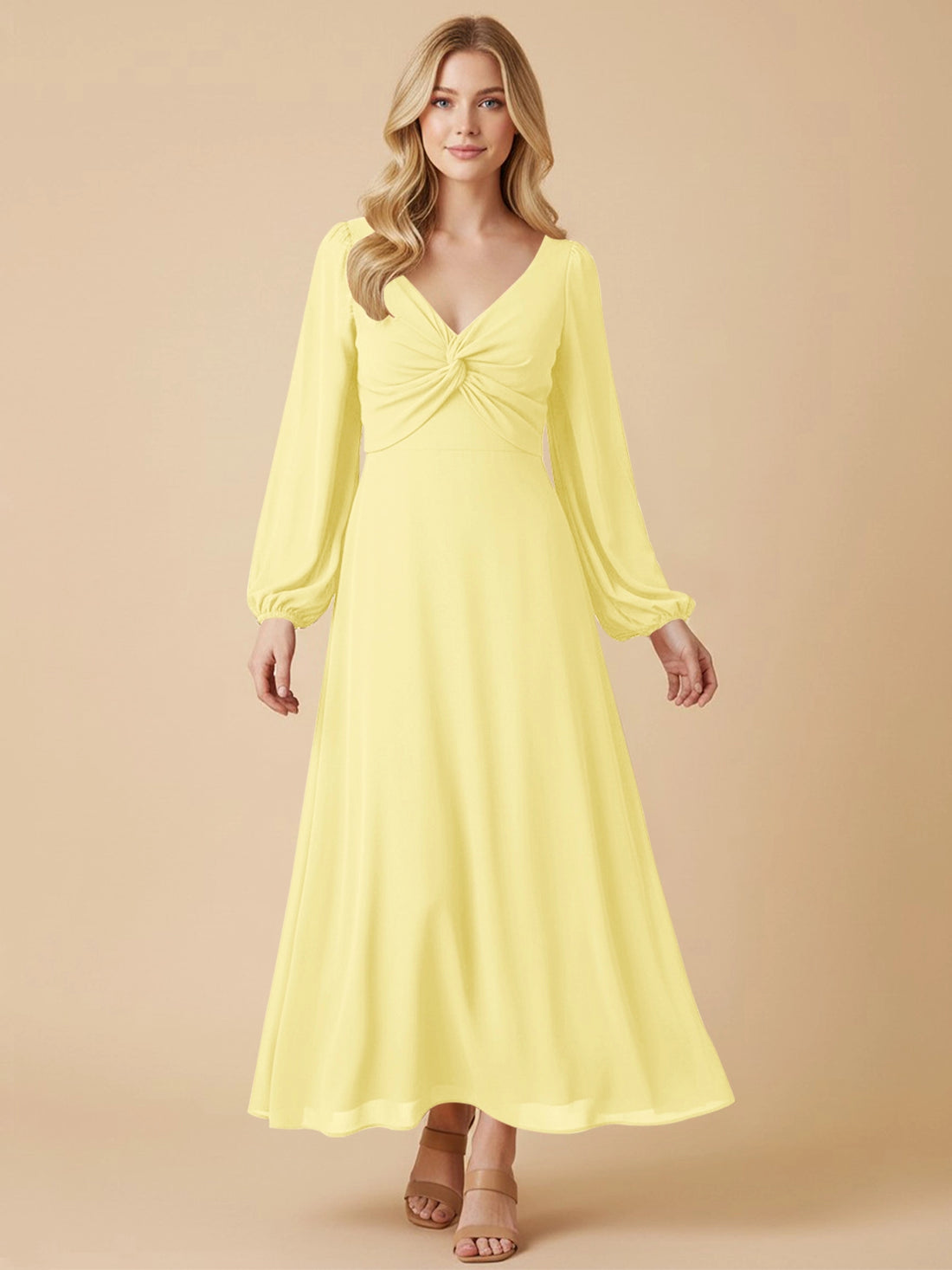 A-line Bridesmaid Dress with Long Sleeves 