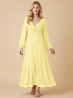 A-line Bridesmaid Dress with Long Sleeves 
