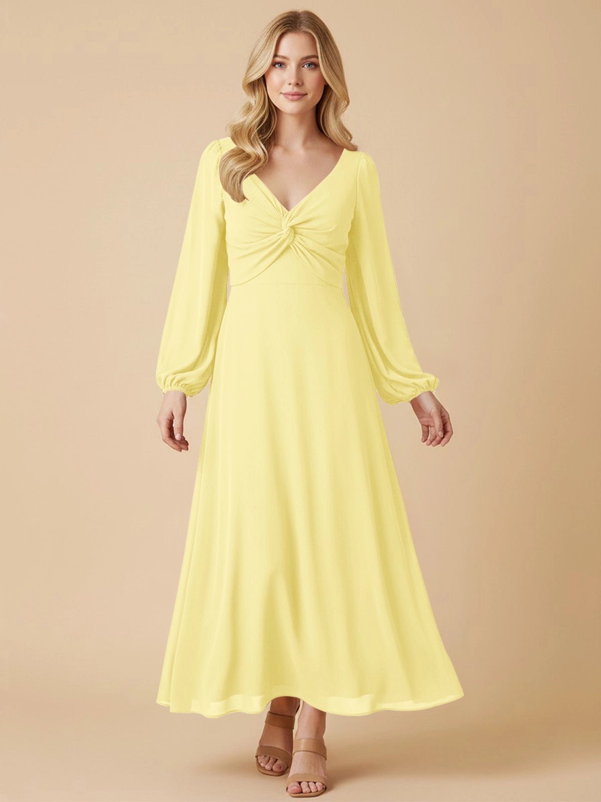 A-line Bridesmaid Dress with Long Sleeves 