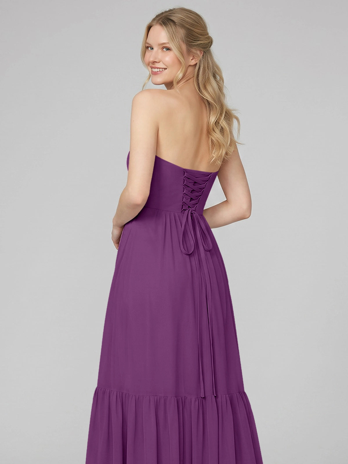 Strapless Bridesmaid Dress with Slit 