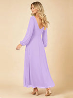 A-line Bridesmaid Dress with Long Sleeves 