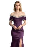Corset Beaded Trumpet Prom Dress 
