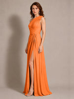 One-Shoulder Prom Dress with Slit