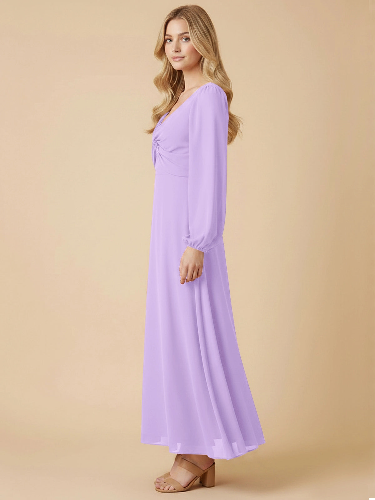 A-line Bridesmaid Dress with Long Sleeves 