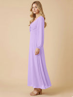 A-line Bridesmaid Dress with Long Sleeves 