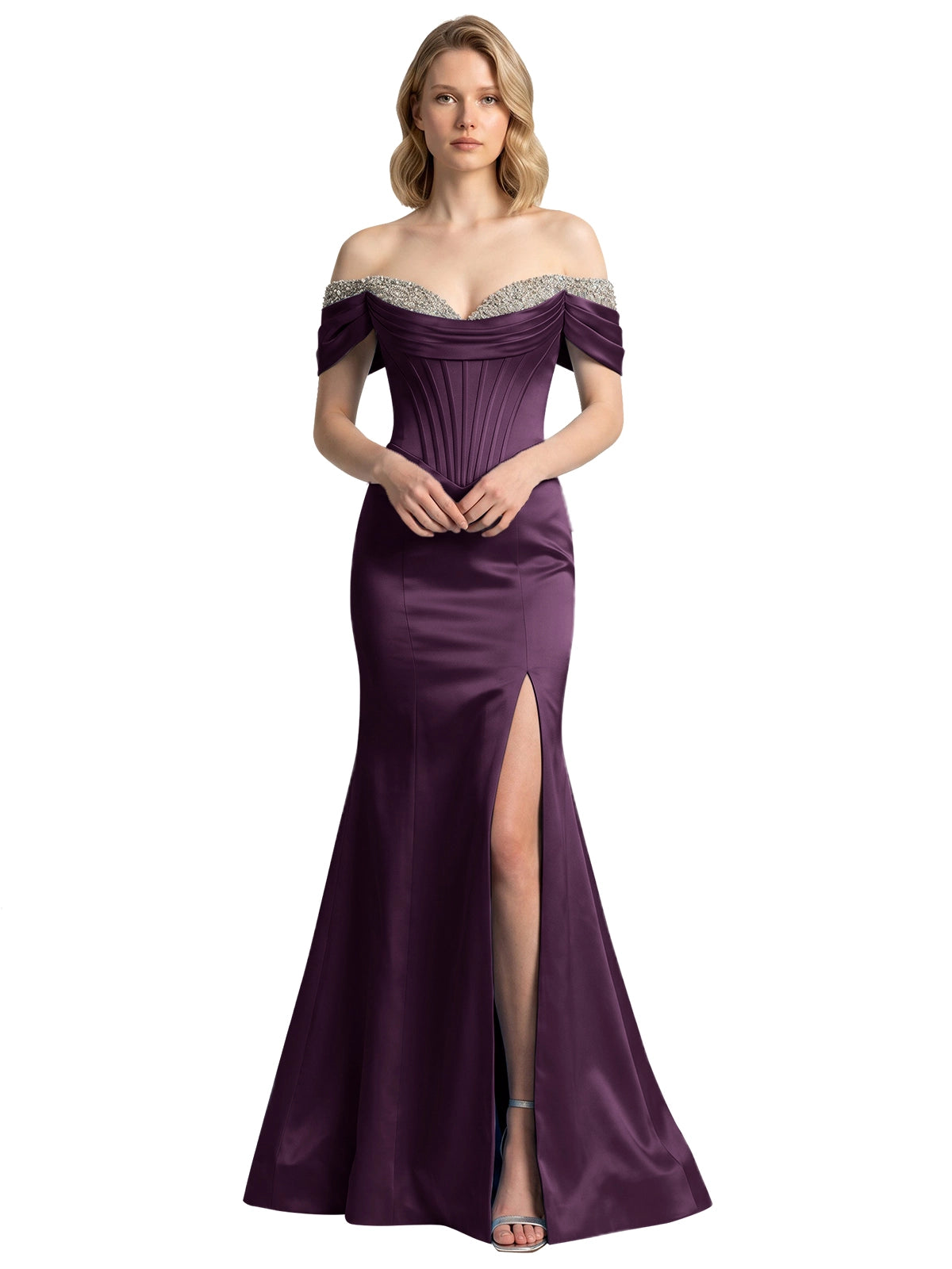 Corset Beaded Trumpet Prom Dress 