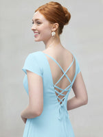 Flowy Ruffle Sheath Bridesmaid Dress 
