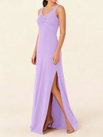 Chiffon Bridesmaid Dress with Slit 