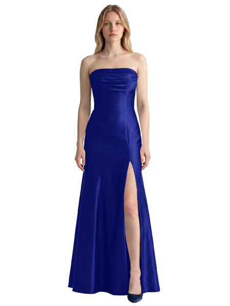 Strapless Ruched Bodice Prom Dress 