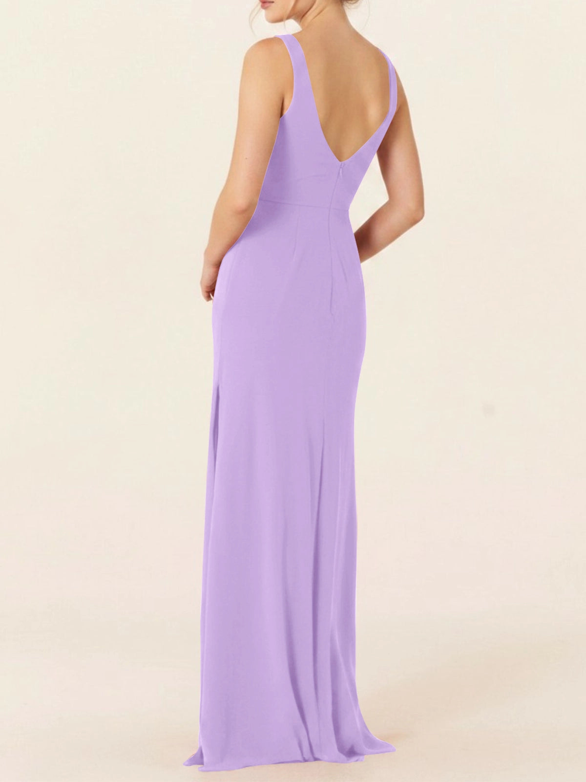 Chiffon Bridesmaid Dress with Slit 