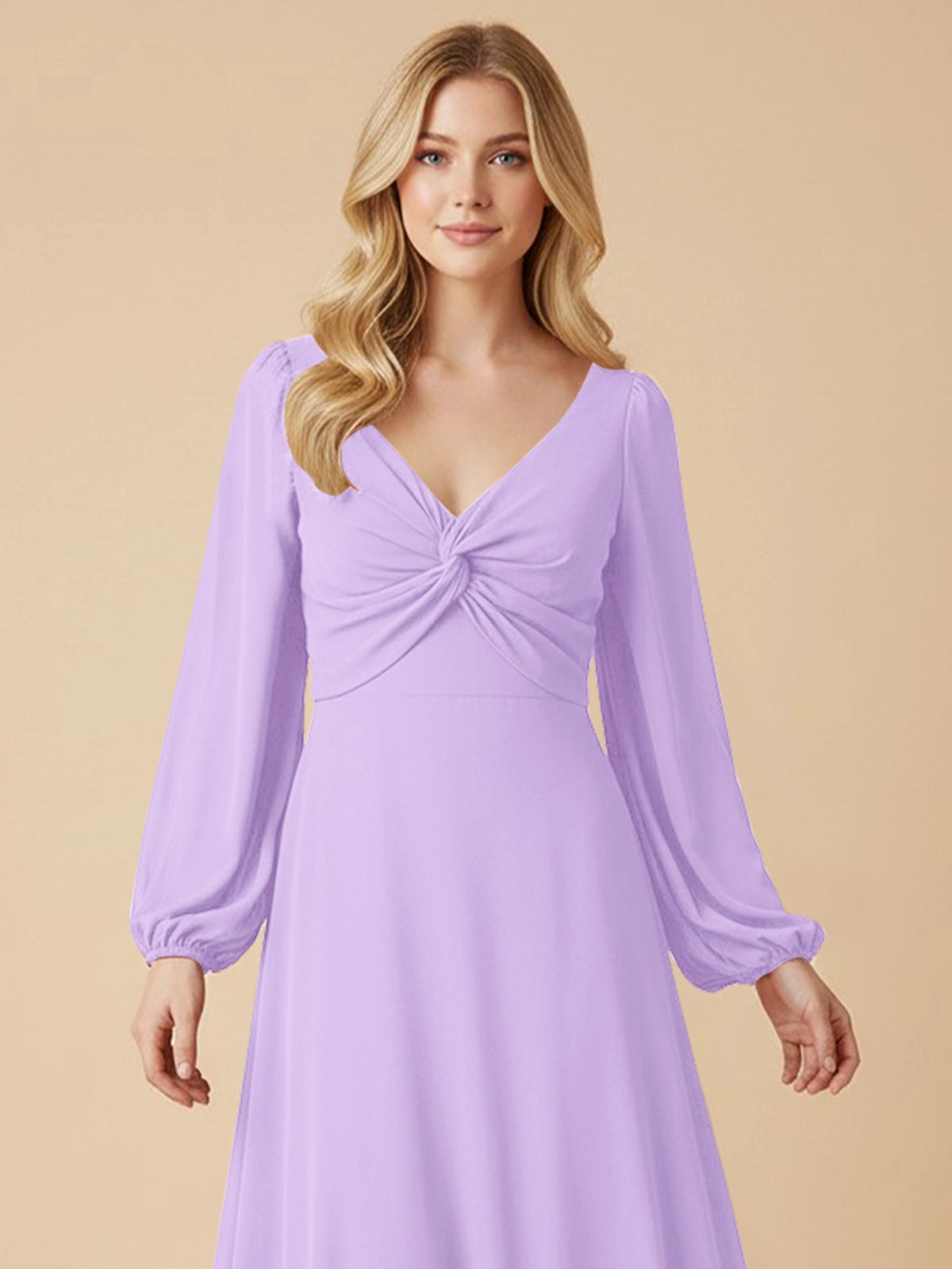 A-line Bridesmaid Dress with Long Sleeves 