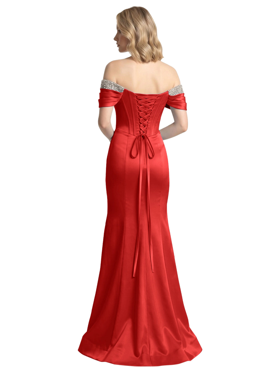 Corset Beaded Trumpet Prom Dress 