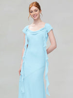 Flowy Ruffle Sheath Bridesmaid Dress 