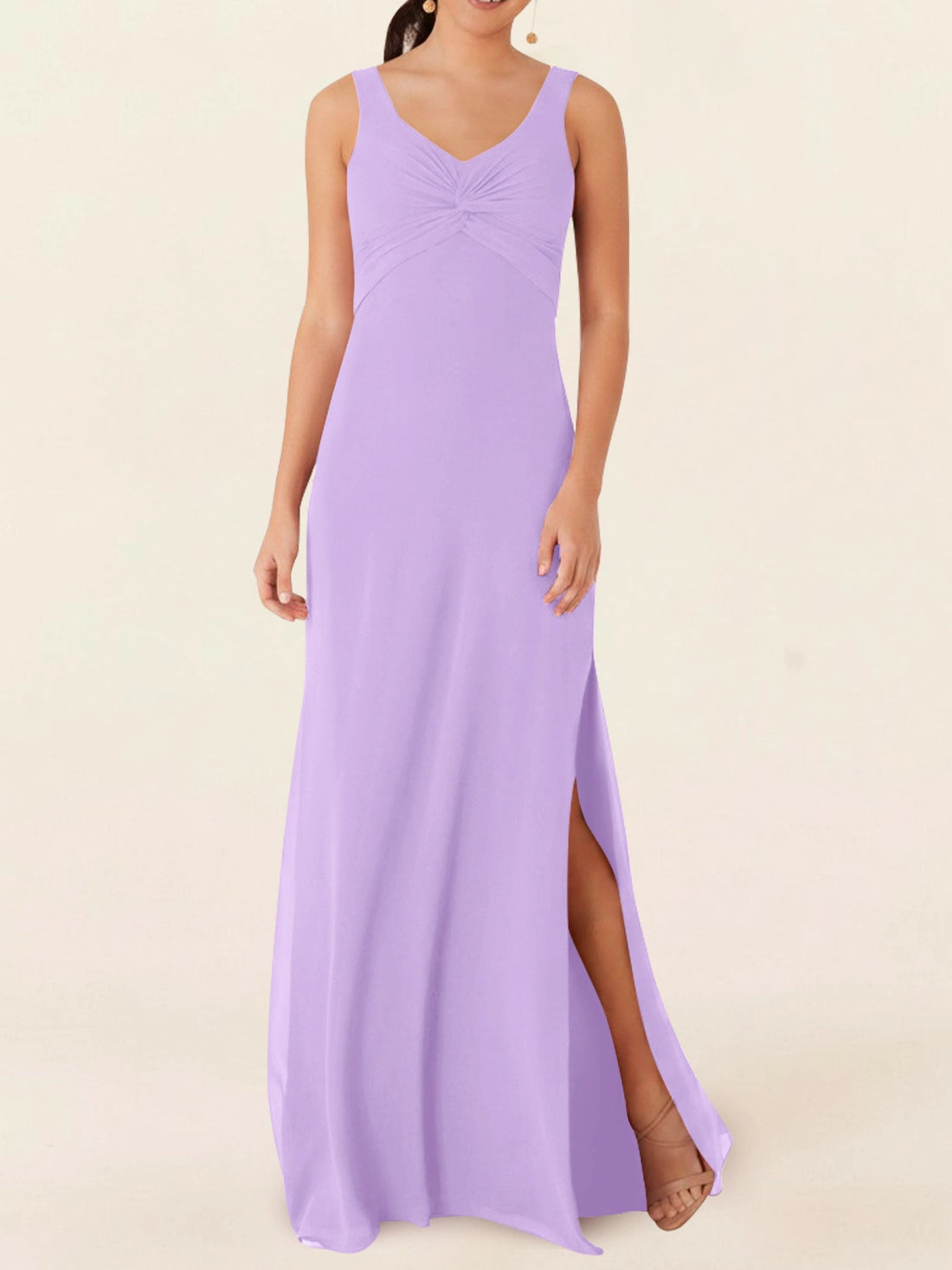 Chiffon Bridesmaid Dress with Slit 