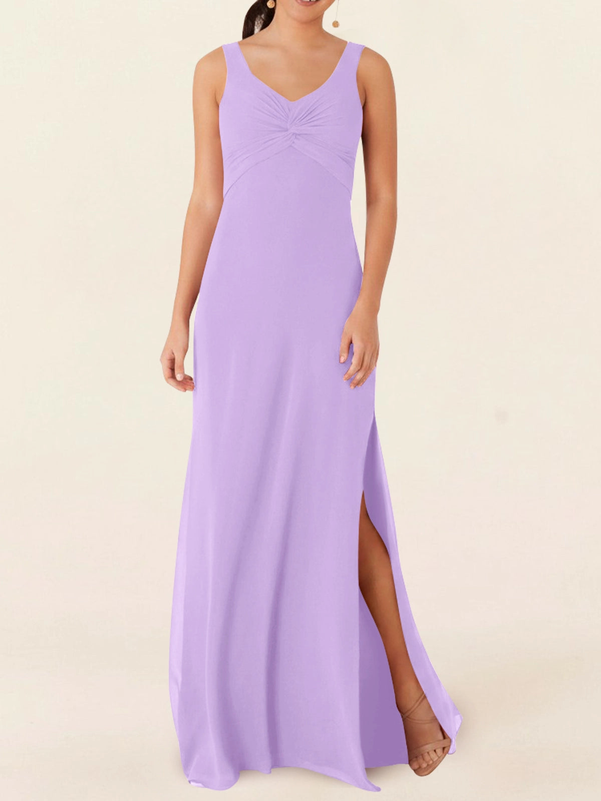 Chiffon Bridesmaid Dress with Slit 