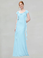 Flowy Ruffle Sheath Bridesmaid Dress 