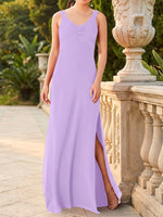 Chiffon Bridesmaid Dress with Slit 
