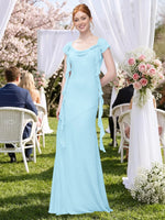 Flowy Ruffle Sheath Bridesmaid Dress 