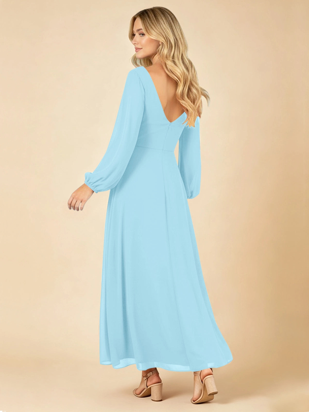 A-line Bridesmaid Dress with Long Sleeves 