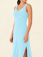 Chiffon Bridesmaid Dress with Slit 